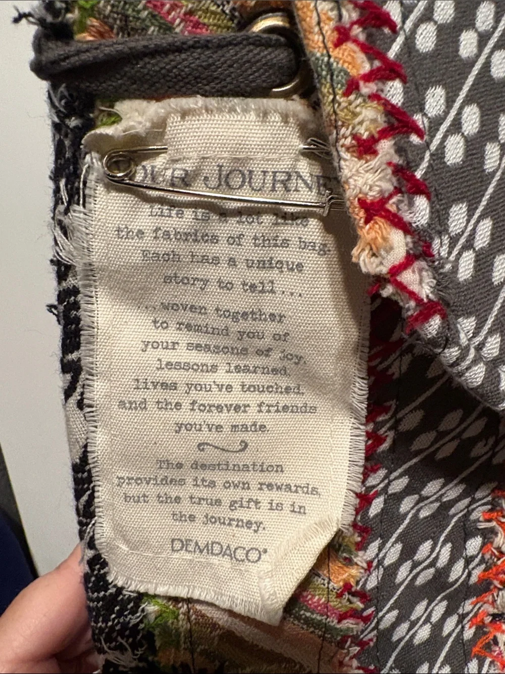 Demdaco Multicolor Boho Woven Backpack